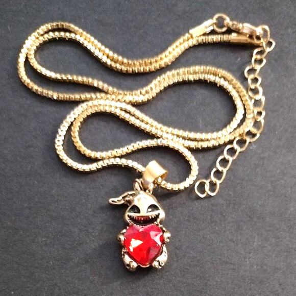Oogie Boogie Necklace Nightmare B4 Christmas Halloween Red Heart Jewelry Cosplay - Picture 1 of 4